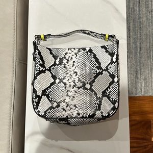 B&W Faux Snake Skin Handbag